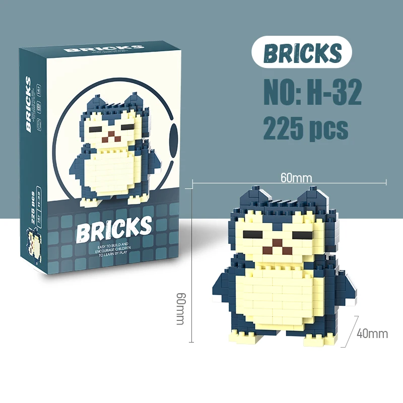 Gengar Spielzeug-Bausteine Pokémon Action Cartoon-Charakter Pikachu Bulbasaur Charmander Modell für Kinder Geburtstagsgeschenke