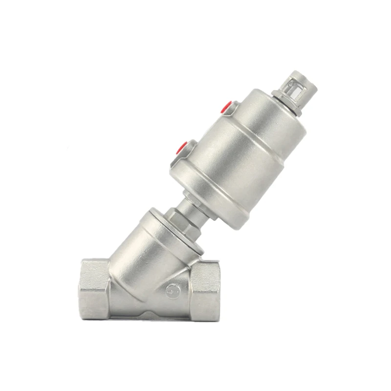 DN20 Stainless Steel Pneumatic Actuator Angle Seat Valve Pneumatic Seat Valve 16bar For Steam Gas Oil Normally Closed