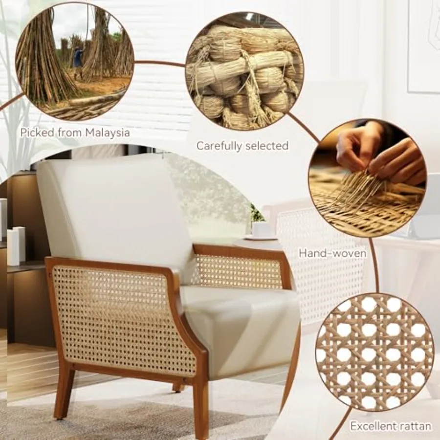 منتصف القرن لهجة كرسي مع Rattarmrest كراسي غرفة المعيشة المنجدة صالة النسيج كراسي القراءة الجانب الجلوس مزرعة Ch