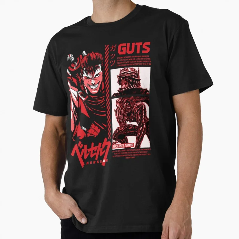 

The black swordsman berserk griffth guts manga guts Anime T shirt for men Large size Tops S-6XL 100% cotton printed Clothes