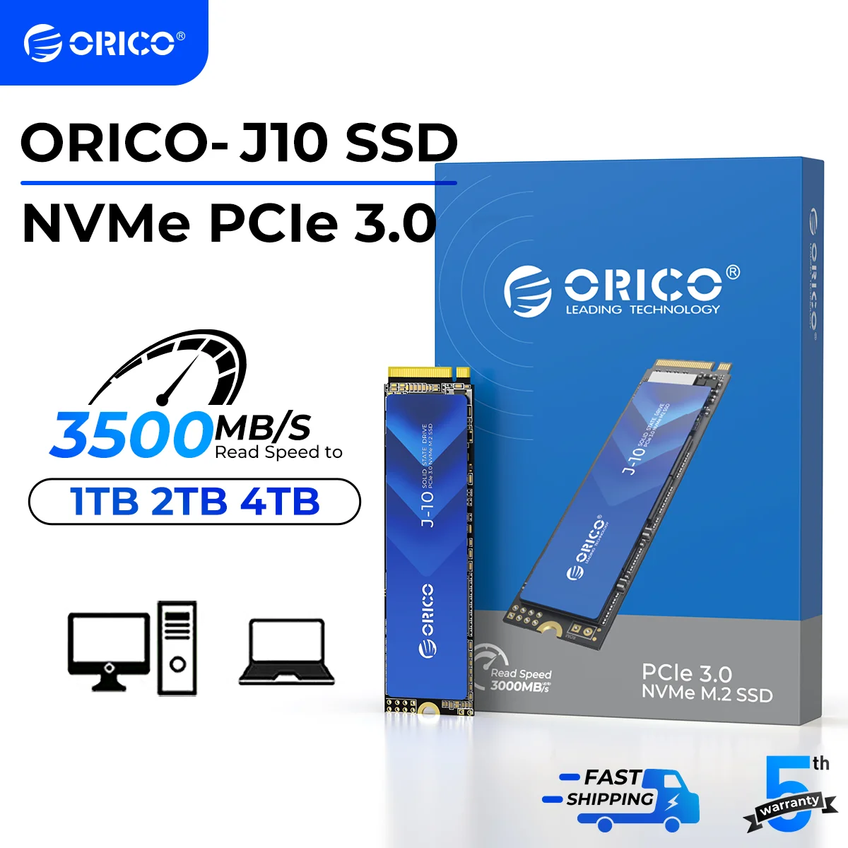 ORICO J10 M.2 NVMe SSD PCIe 3.0 SSD 3100MB/S M.2 M Key 2280 Internal Solid State Drive for Audio Editor 1TB 2TB 4TB