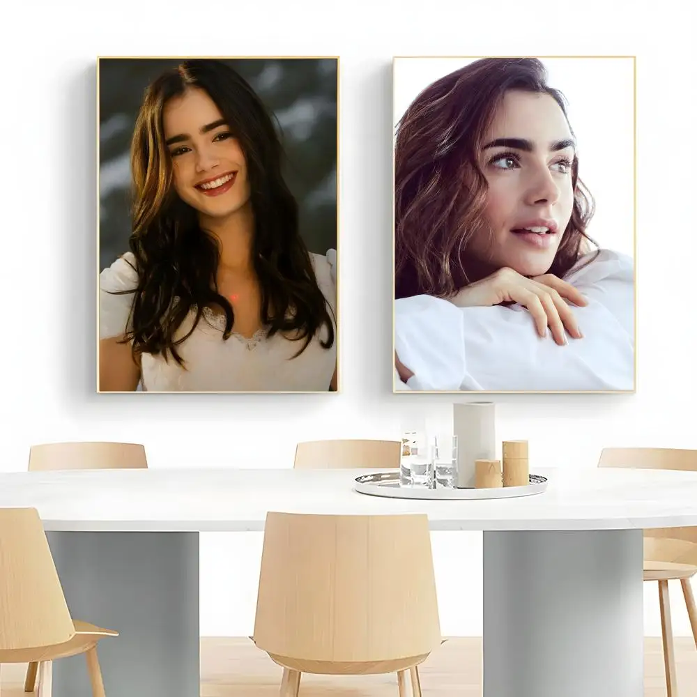 Lovely Actress Lily Collins Poster Wall Art Print Decorative Mural Home Decor Gift Unframed