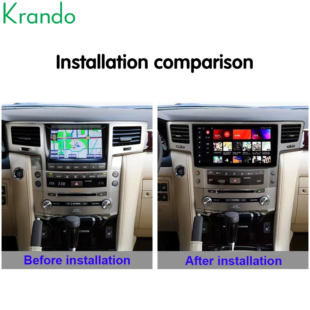 Krando 12.3'' Android Car Navigation GPS For LEXUS LX570 2007-2015 Multimedia Player Navigation GPS Stereo Wireless Carplay