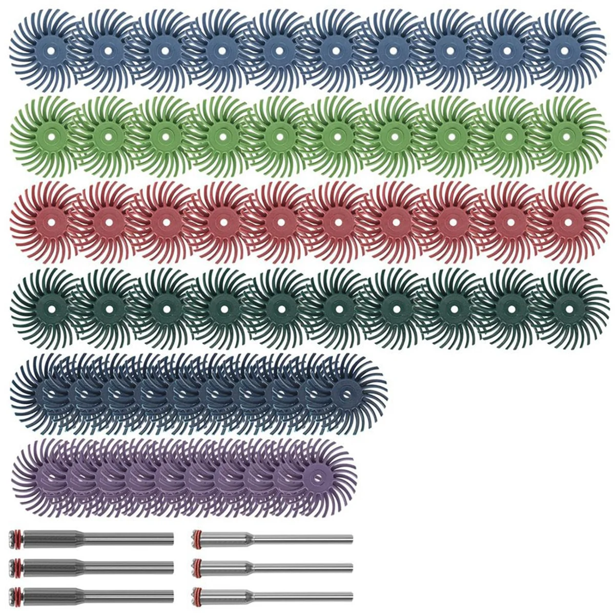 

66Pcs 1 Inch Radial Bristle Disc Kit with 1/8In Shank for Rotary Tools,Detail Abrasive Brush for Jewelry Wood Polishing