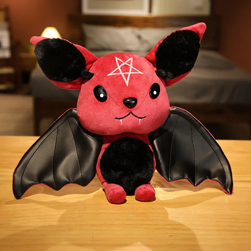 Dark Series Vampire Plush Bat Toy Pentacle Moon Bat Doll Stuffed Gothic Rock Style Bag Halloween Plush Kids Toy Home Decor