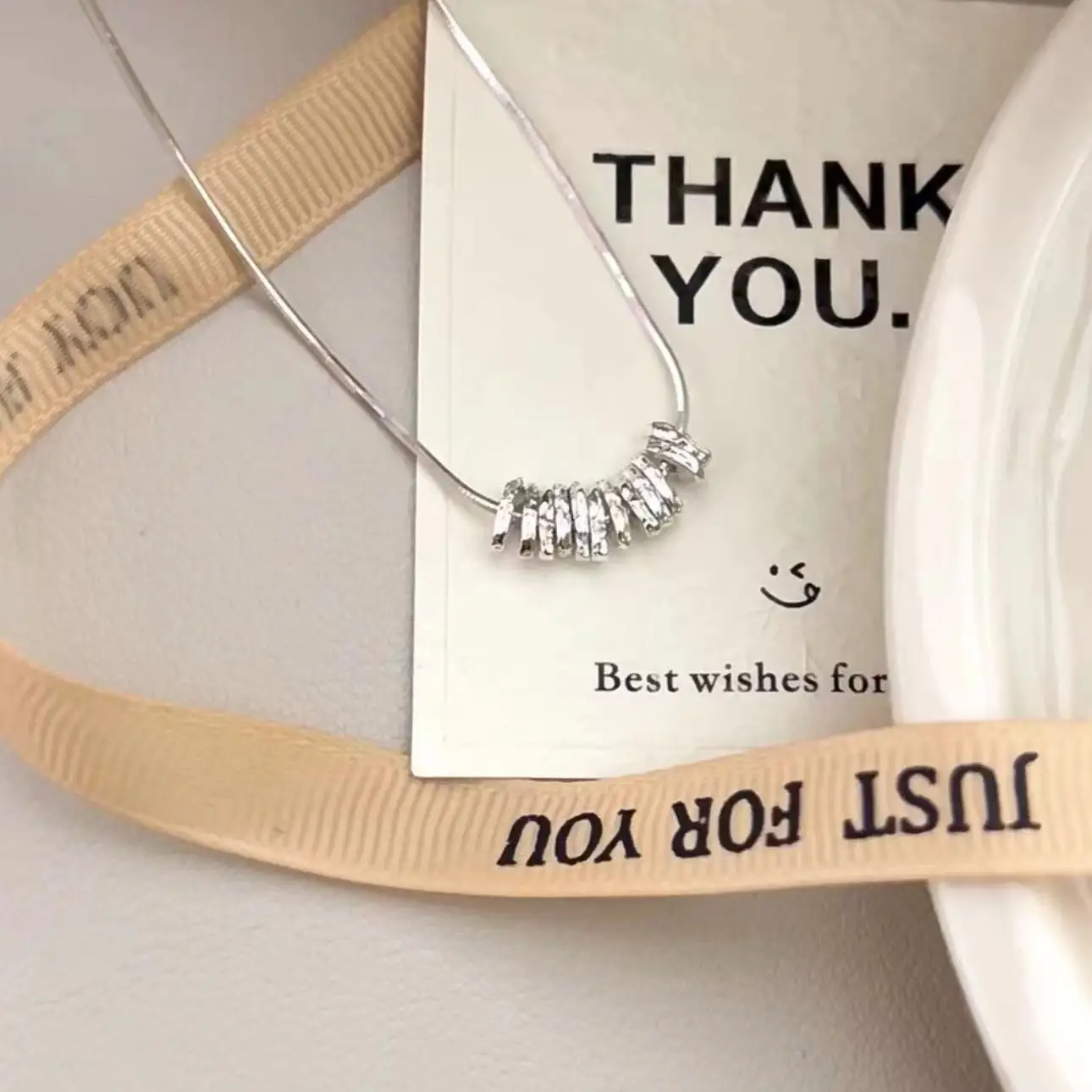 New Silver Textured Broken Silver Necklace for Women, Irregular Simple INS Niche Design, Light Luxury, Elegant and High-End Feel