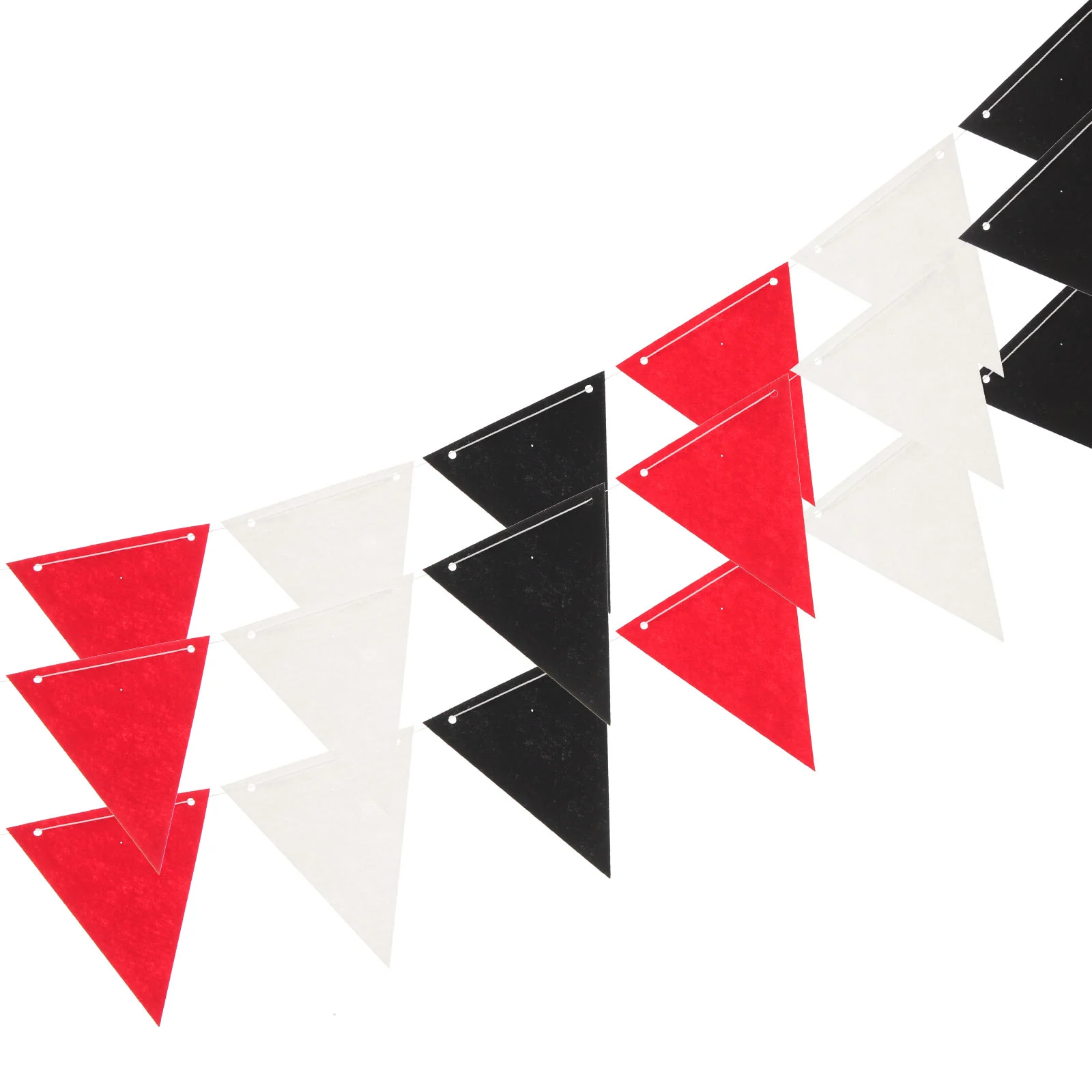 

2 Pcs Red Black and White Pennant Decorative Banner Flags Hanging Wall Decorations Party Non-woven Fabric Background Child