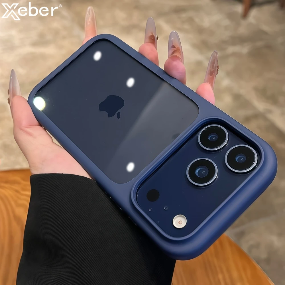 Intelligent Camera Touch Button Crystal Clear Phone Case for iPhone 18 17 Pro Max 16 Pro Air Transparent Shockproof Cover Funda