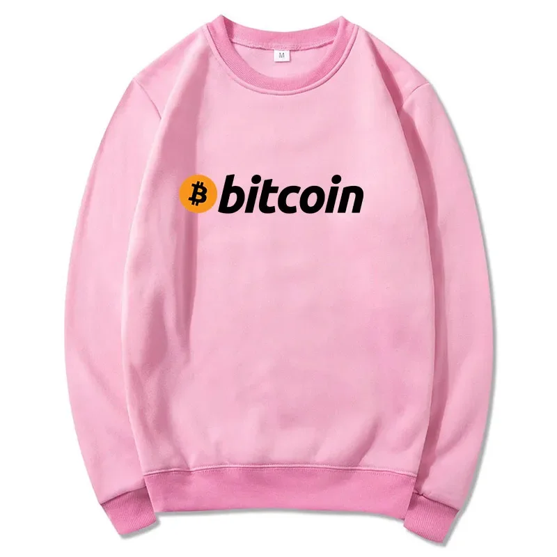 New Men O-Neck Sweatshirt Comfortable Women Bitcoin Printed Printed Hoodie Fashion Men\'s Pullover Street Trendy Men\'s Clothing
