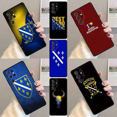 Republic Of Bosnia flag Phone Case For Samsung Galaxy S23 S21 S20 FE S24 S22 Ultra Note20 S10 S9 S8 Plus Silicone Cover