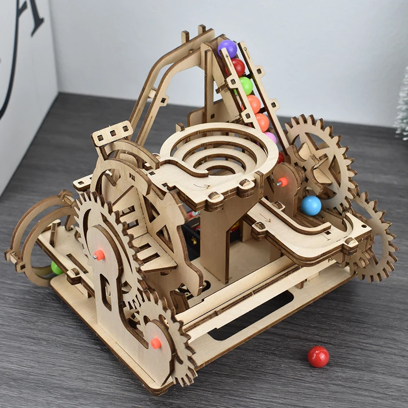 

Деревянная головоломка 2025 года, 3D маленькие изобретения, американские горки, экологически чистые детские игрушки-мячи «сделай сам», красочный новый дизайн