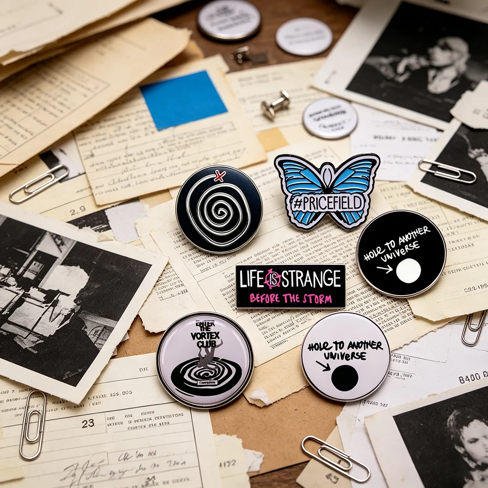 Butterfly Spiral Pattern Enamel Pin Set Cartoon Text Brooch Badge for Backpack Clothes Lapel Fashion Jewelry Gift