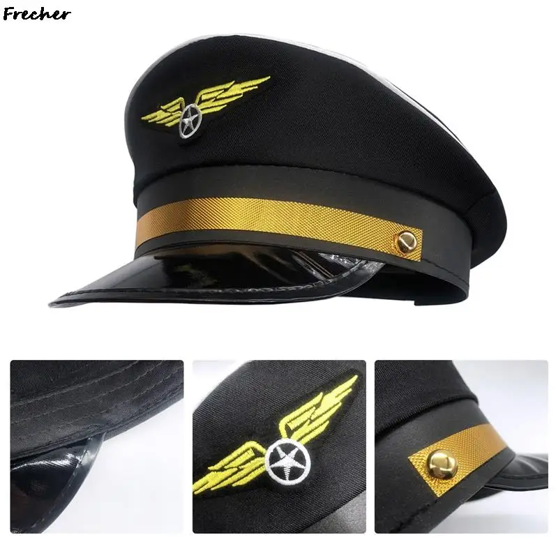 Airplane Uniform Custom Cap Police Sailors Caps Captain Flight Hat Women Men Party Costume Marine Admiral Fancy Dress Hats