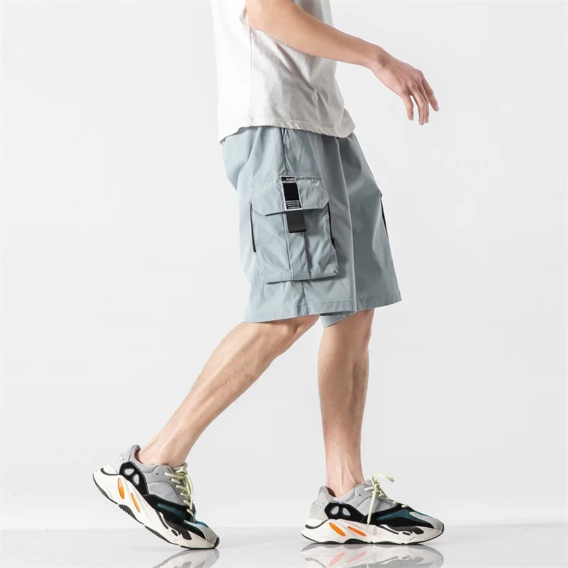 2023 Summer New Men Cargo Shorts Cotton Loose Solid Casual Straight Fashion Outdoor Sports Gym Jogger Short Cargo Pants For Men