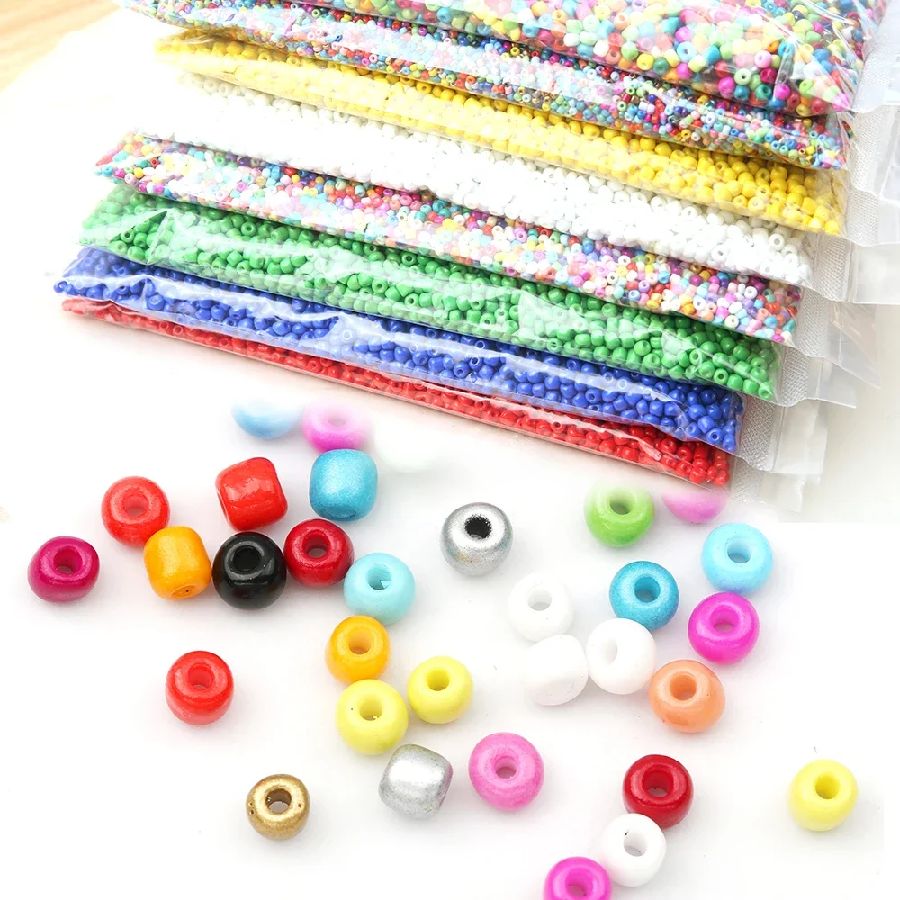 5000-25000pcs/Bag Multiple Colors Glass Bead Scattered Beads Cross Bead Embroidery DIY Bracelet Beads for Jewelry Making