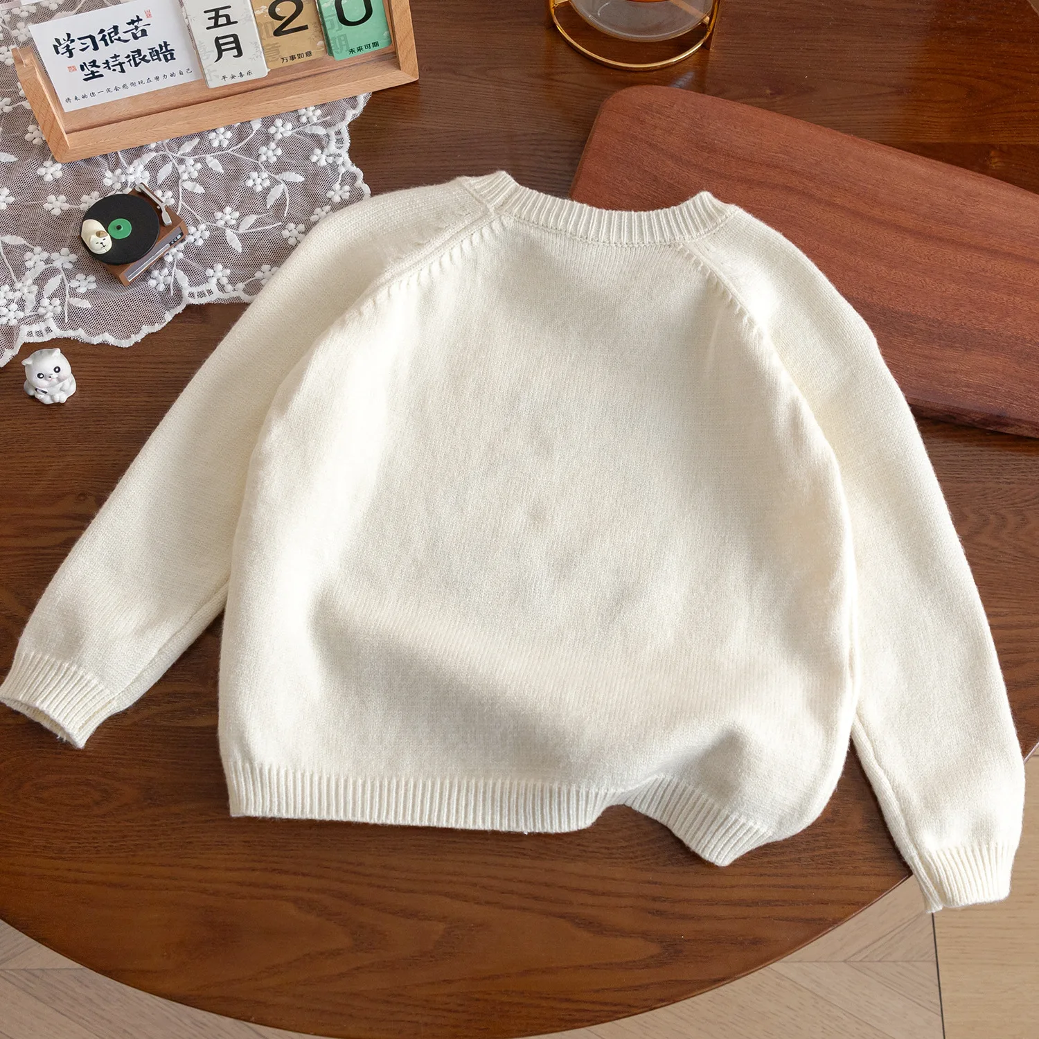 Childrens Sweater 2025 Autumn New Cute Korean Edition Fashion Versatile Long Sleeve Knitted Top for Daily Leisure Wear