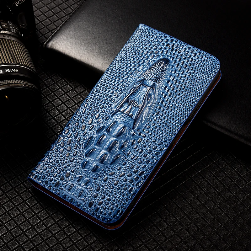 

Crocodile Head Flip Book Cover For Realme X XT X2 X3 X7 X9 X50M X50 Pro Ultra Max Genuine Leather Phone CaseA