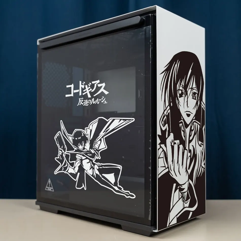 Code Geass Anime Stickers for PC Case,Personality Cartoon Decor Decals for Atx Computer Chassis Skin,Hollow Out Decal