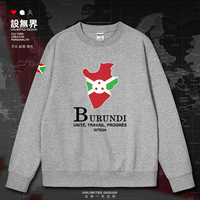 Burundi Burundi National Map mens hoodies pullovers printed clothing crewneck sweatshirt tracksuit men clothes autumn winter