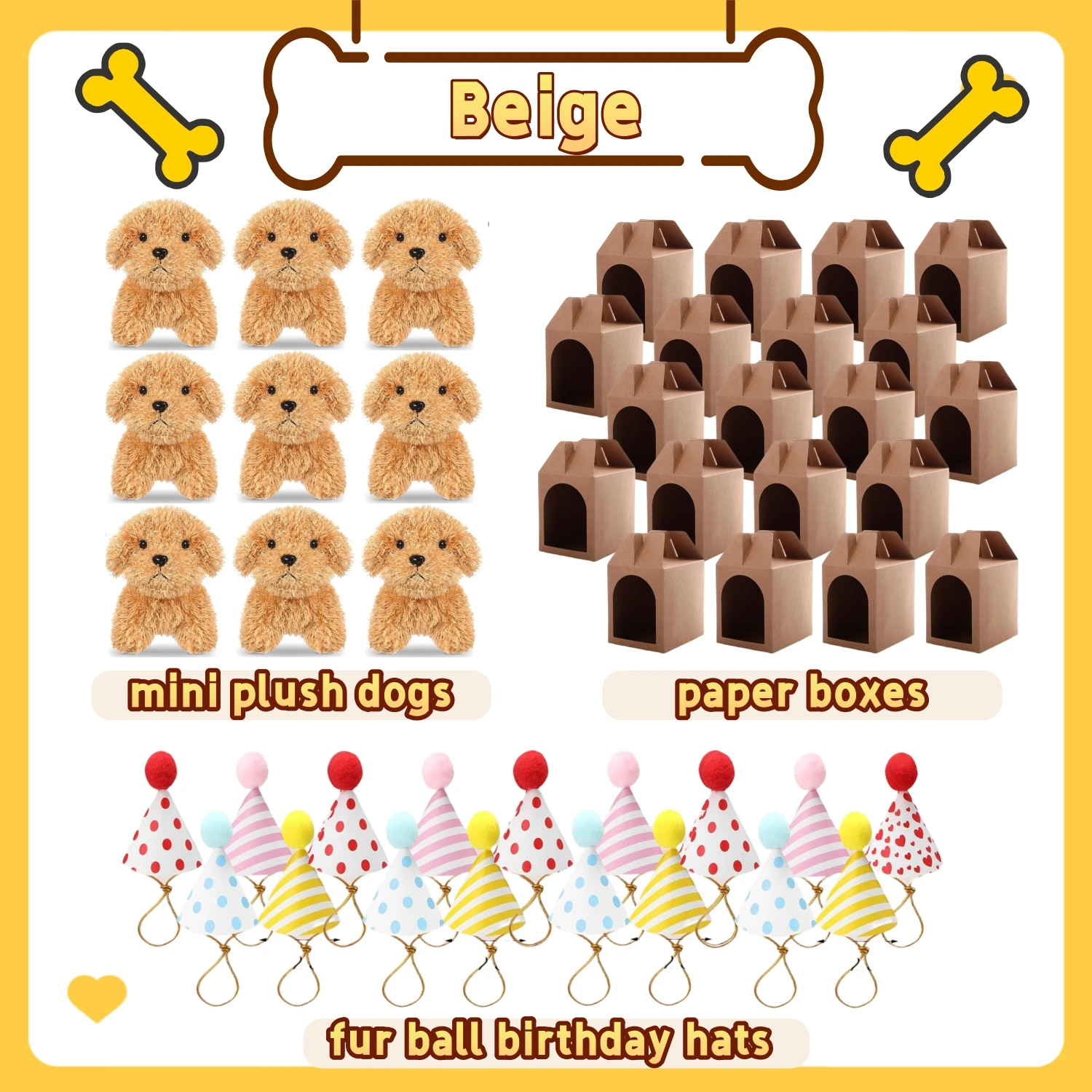 8–48 Set Mini-Plüsch-Welpen-Stoffhunde, adoptieren Sie ein Haustier-Hunde-Set mit Papierboxen, Tiere, Großpackung für Partygeschenke zum Geburtstag, Tiermotiv