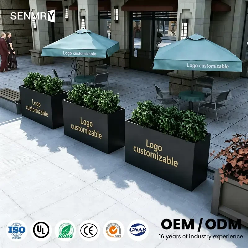 Large Outdoor Commercial Heavy Duty Rustproof Weatherproof Metal Planter Box Stainless Steel Flower Trough