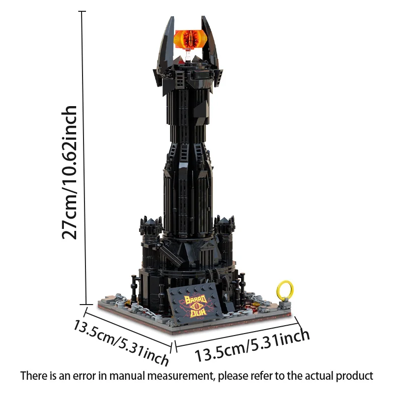 609pcs Black Tower on Book anelli con Lorded Block Toys castello magico Dark Tower Architecture Bricks Toys Fans Kid Collection Gift