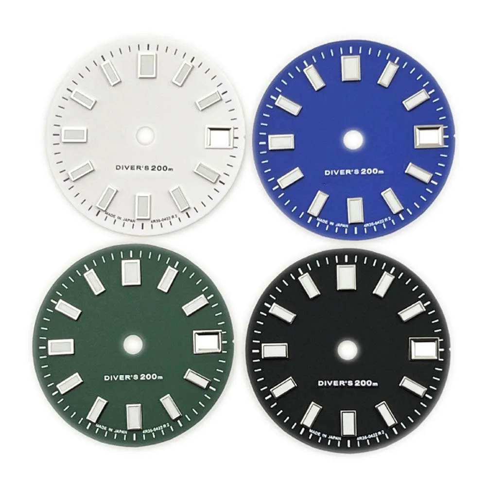 28.5mm Watch Dial for NH35 Movement Modified Part Green Luminous Dials for NH35A/4R35 Mechanical Watches Accessories No Logo