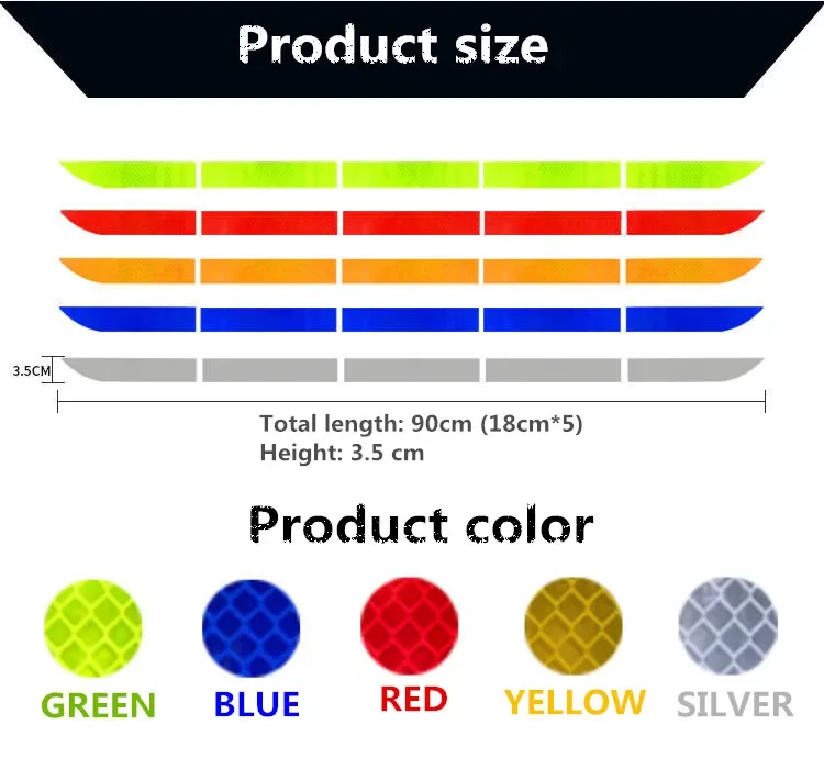 Car Sticker Reflective Warning Safety Tape Anti Collision Warning Reflective Strips For Automobile Trunk Car Exterior Accessorie