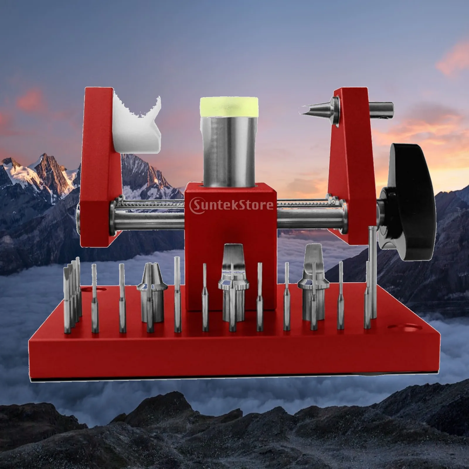 Professional Watch Case Opener Handwheel Machine with Metal Dies for Watch Repair Tool Kit Watchmaker Equipment