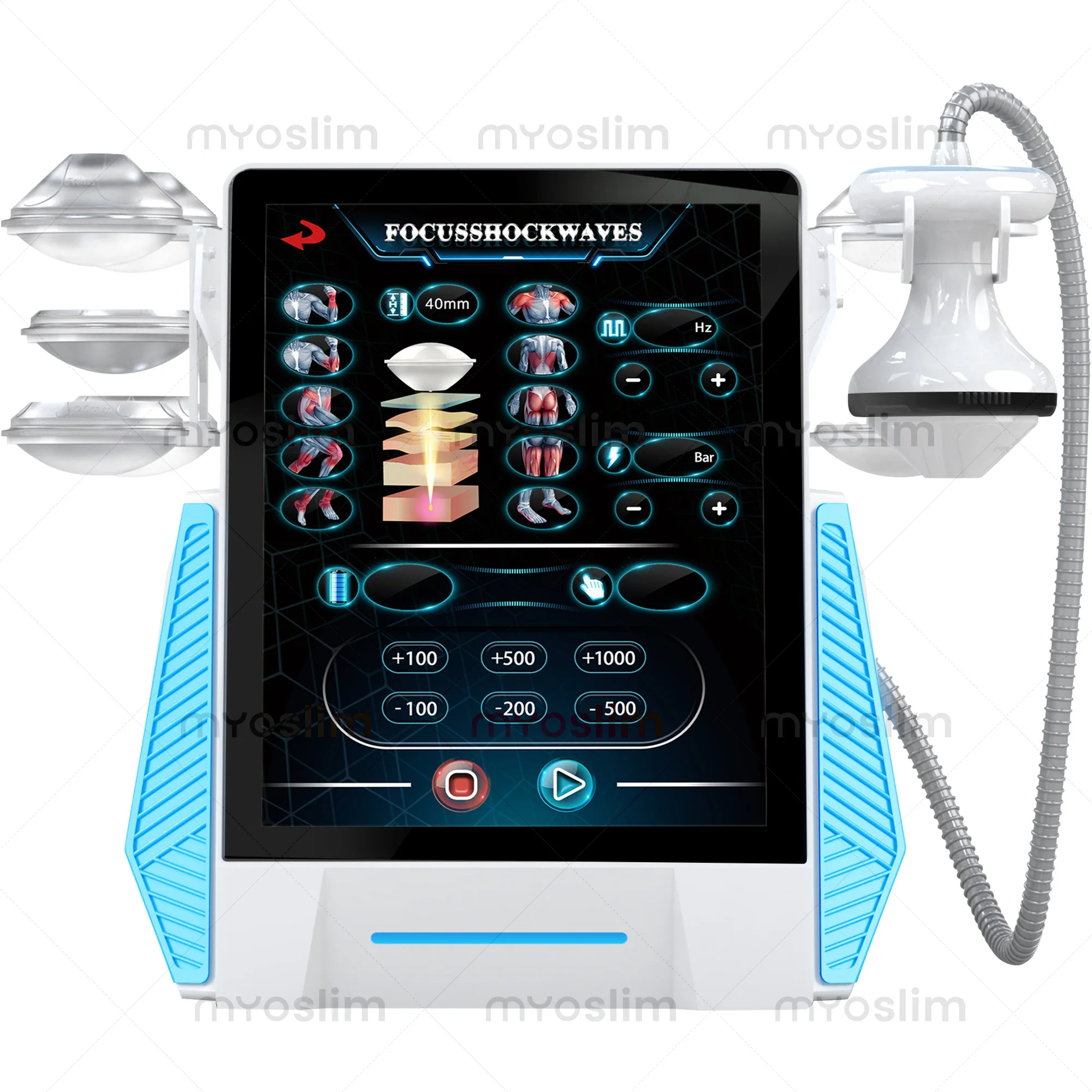 Commercial Focus Shockwave Physiotherapy Device Single Handle Portable Machine For ED Therapy And Deep Tissue Massage