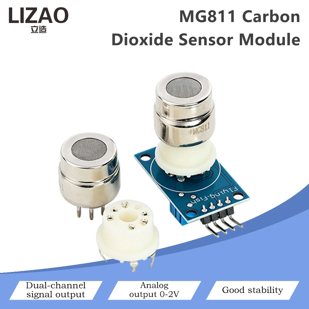 MG811 CO2 Gas Sensor Module,Dual Signal Output,0-2V Analog Voltage Output  For Greenhouse Air Quality Testing DIY Equipment.