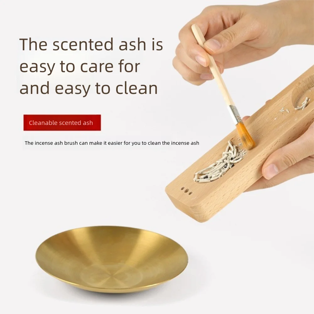 

Ash Catcher Wooden Tray Incense Burner Holder Brass Coil Base Incense Holder Rectangular Home Decor Aromatherapy Base Meditation