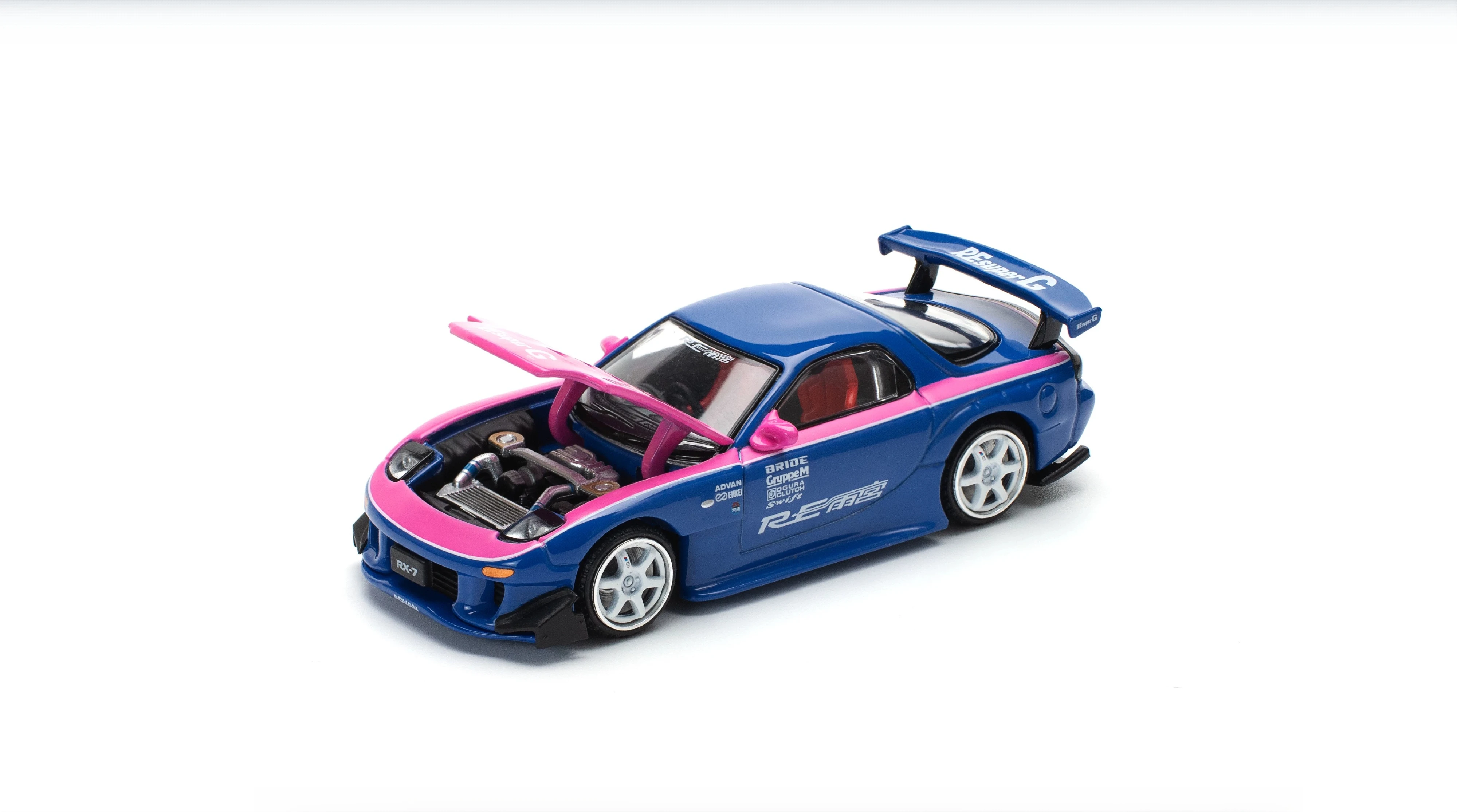 1:64 Sports Car Model RX-7 Third Generation Mk3 FD3S Rainy Palace RE Modified Version Suitable