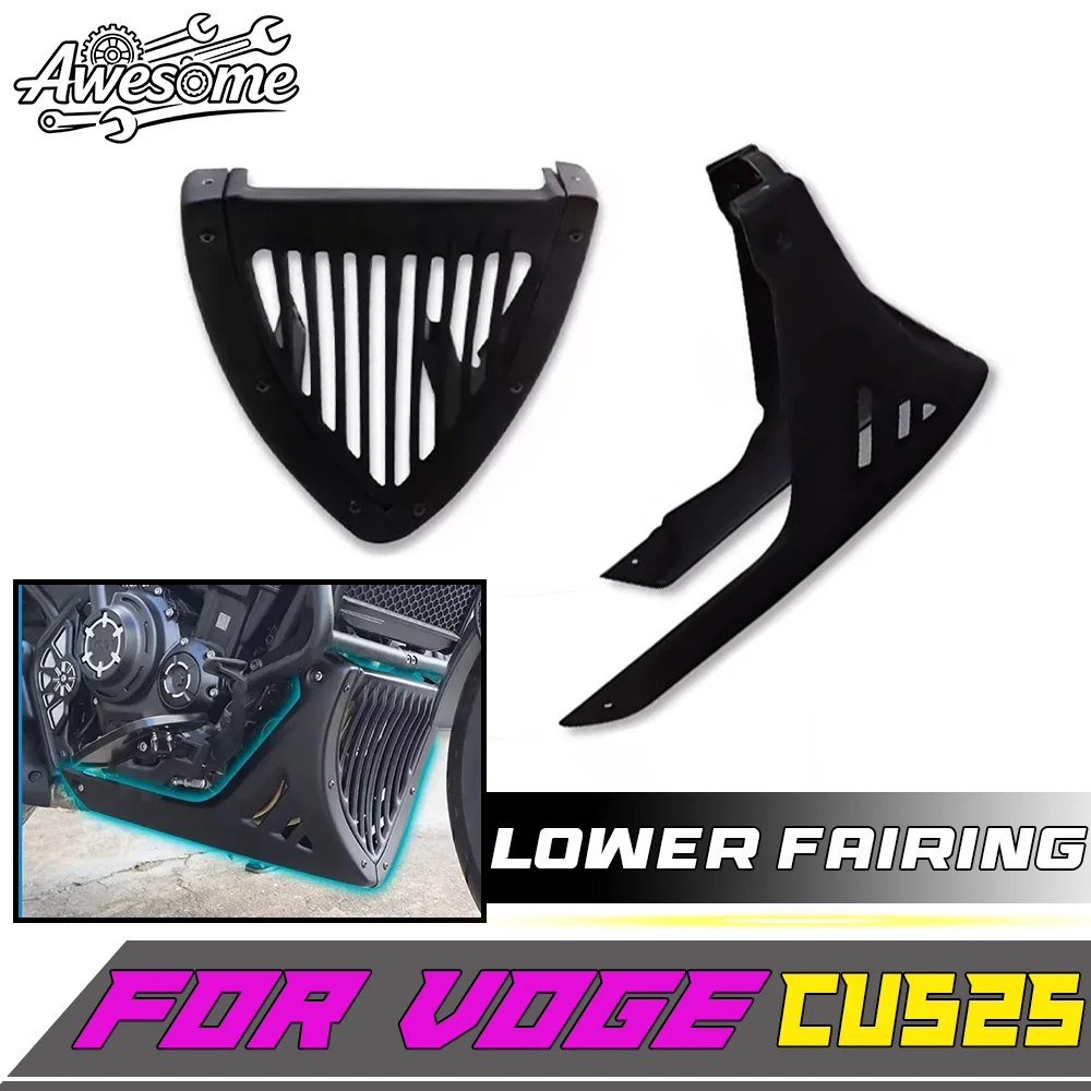 Streamlined design reduces wind resistance For VOGE CU525 black lower fairing