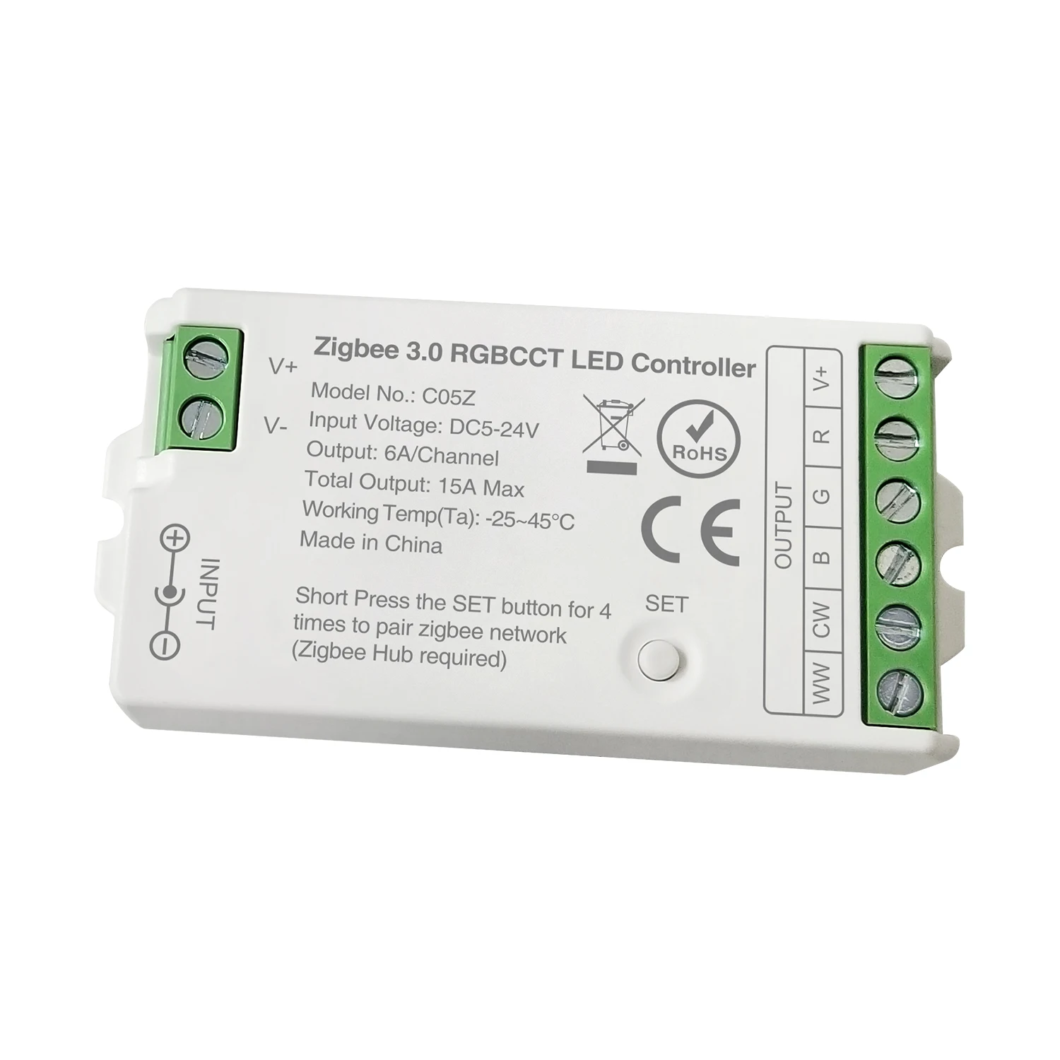 Zigbee 3.0 LED Controller Hue Bridge Tuya Dual Mode DIM CCT RGB RGBW RGBCCT WiFi 2.4GHz LED Strip Gateway Smart Things DC5V-24V