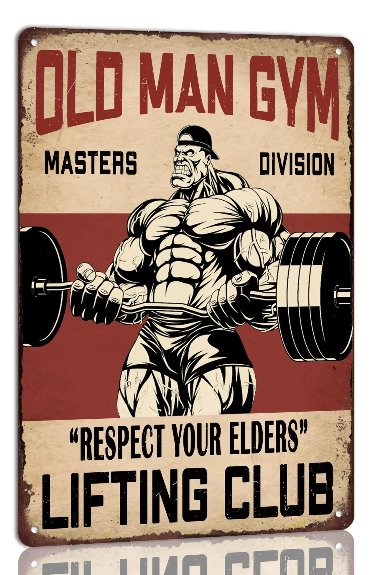 Old Man Gym Lifting Club Metal Tin Sign Retro Wall Decor Vintage Gym Signs Man Cave Home Wall Decoration Art Poster Plaque  sign
