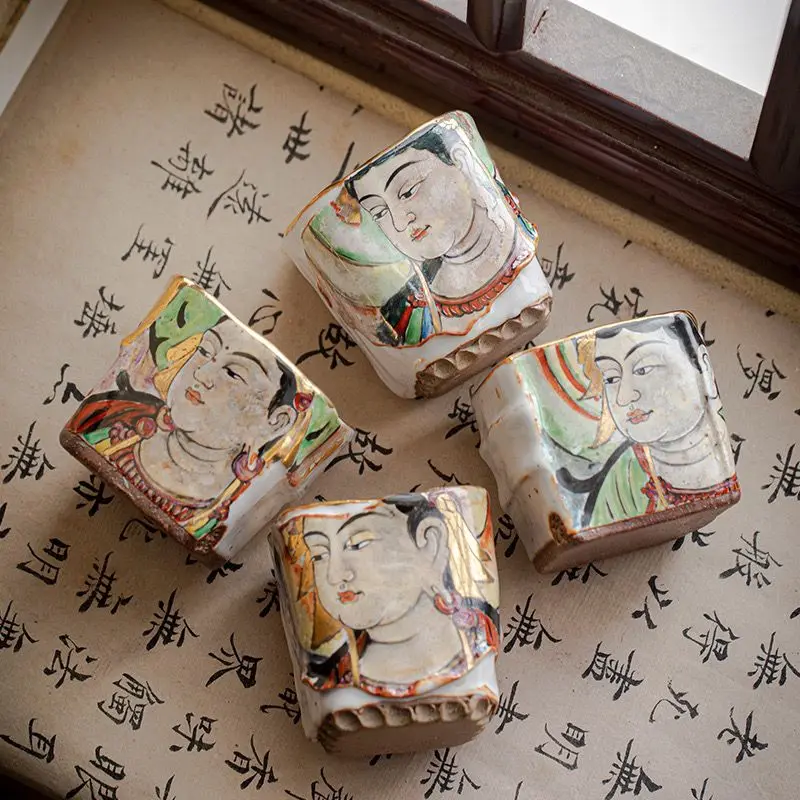 High-end hand-painted, flying master merchandise mural hand-drawn billet teacup retro pattern firewood