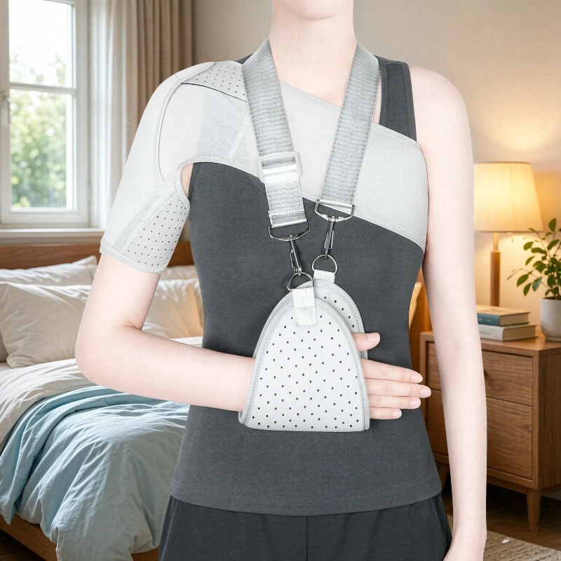 Breathable Summer Shoulder Support Brace Joint Stabilizer for Hemiplegia Recovery Sprain Dropped Shoulder Home Use 어깨 보호대