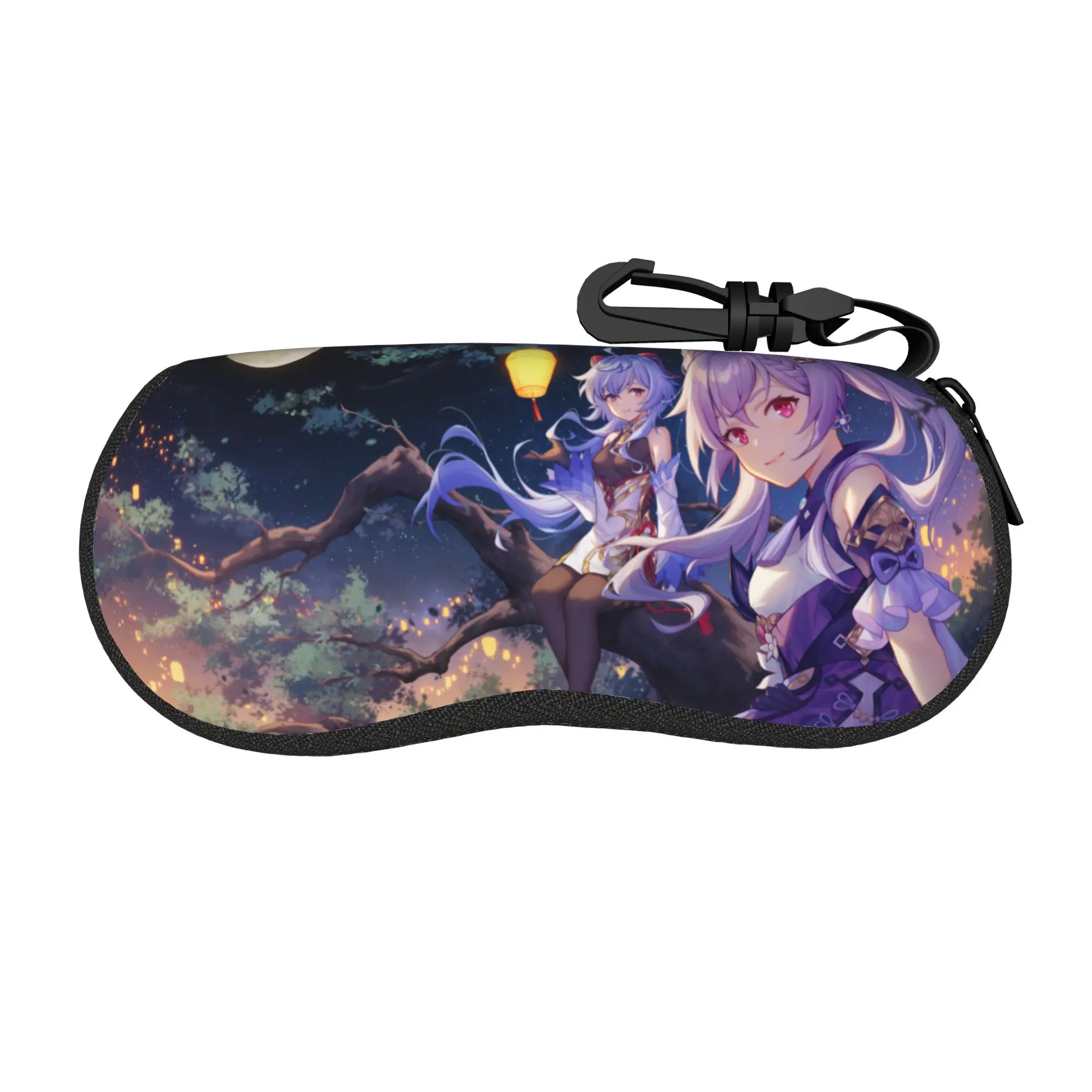 Kawaii Cartoon Glasses Case Genshin Impact Keqing Merch  Zipper  Sunglasses Protector Ins Style Eyeglasses Box