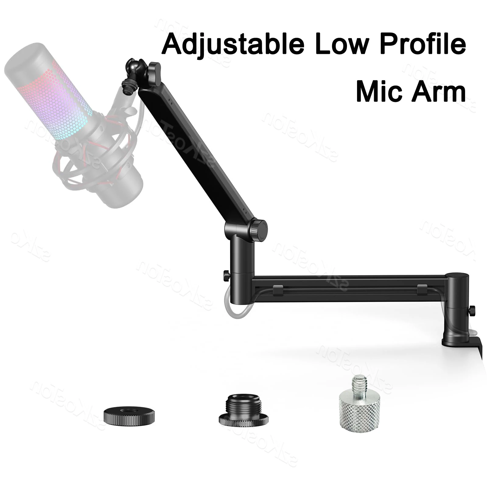

Microphone Boom Arm Adjustable Microphone Stand with Cable Management Low Profile Mic Arm for Blue Yeti SM7B MV7 AM8 K688 A6V