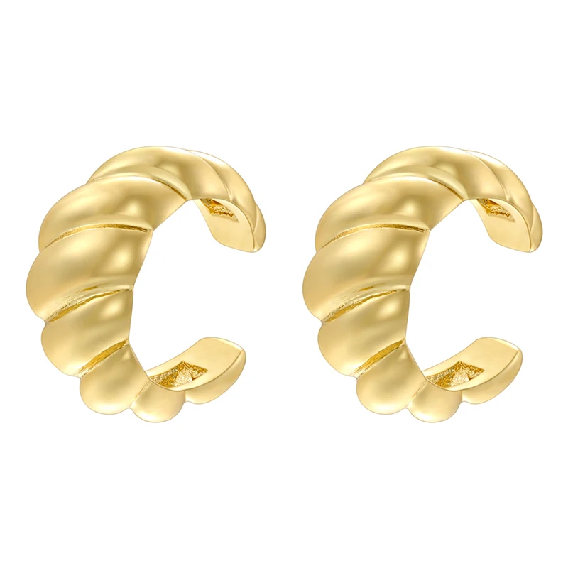 ZHUKOU 2 Adjustable Ear Clip Cubic Zirconia Clip Earrings Summer False Perforated Earrings Wholesale: VE1308 VE1309 image 6