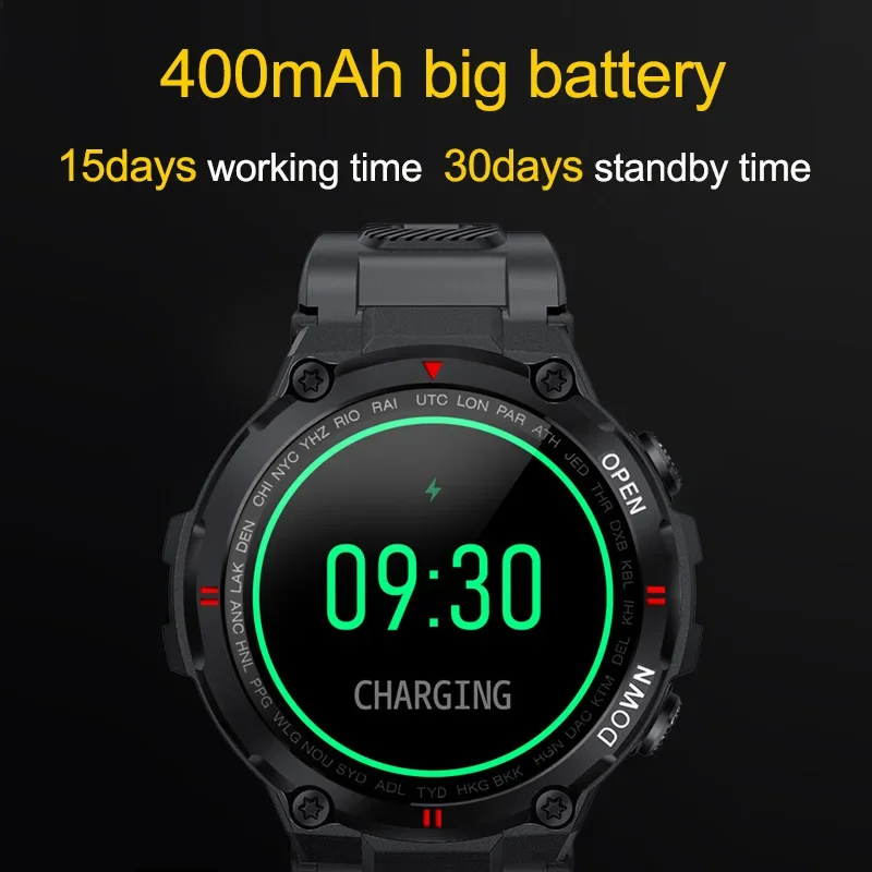 CanMixs Smartwatch 400Mah połączenie Bluetooth inteligentny zegarek mężczyźni zegarek sportowy na świeżym powietrzu opaska monitorująca aktywność fizyczną tętno muzyka dla androida IOS