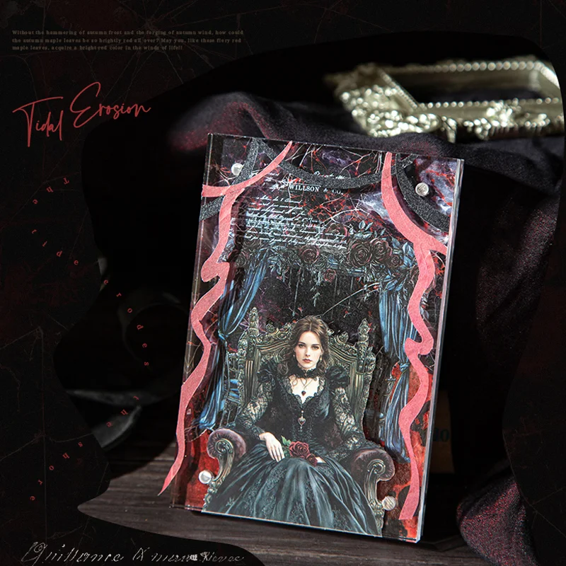 1ロール ゴシックスタイル和紙テープ 200cm、ジャーナル、スクラップブック、フォトフレーム、スマホケースの装飾用ダーク系背景、Mr.paper