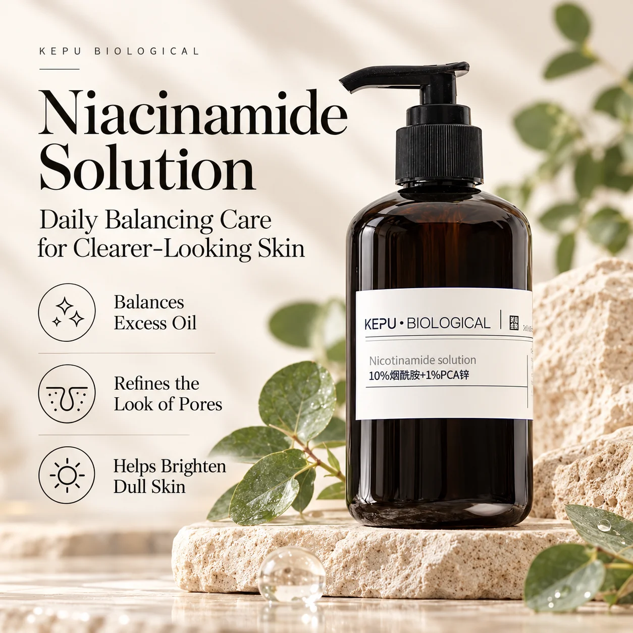 10% Nicotinamide Solution Essence +1% Pca Shrink Pore High Concentration Brighten Complexion Moisturizing Replenishment 250ml