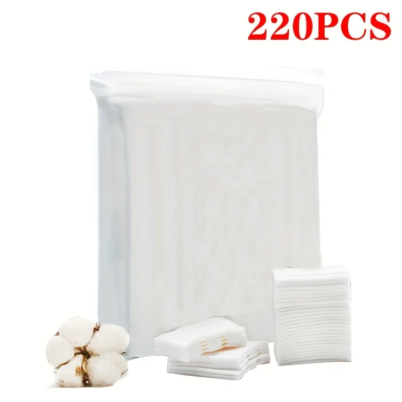220PCS disposable Makeup Remover Pads, disposable 100% Cotton Rounds Makeup Remover Pads for All Skin Types