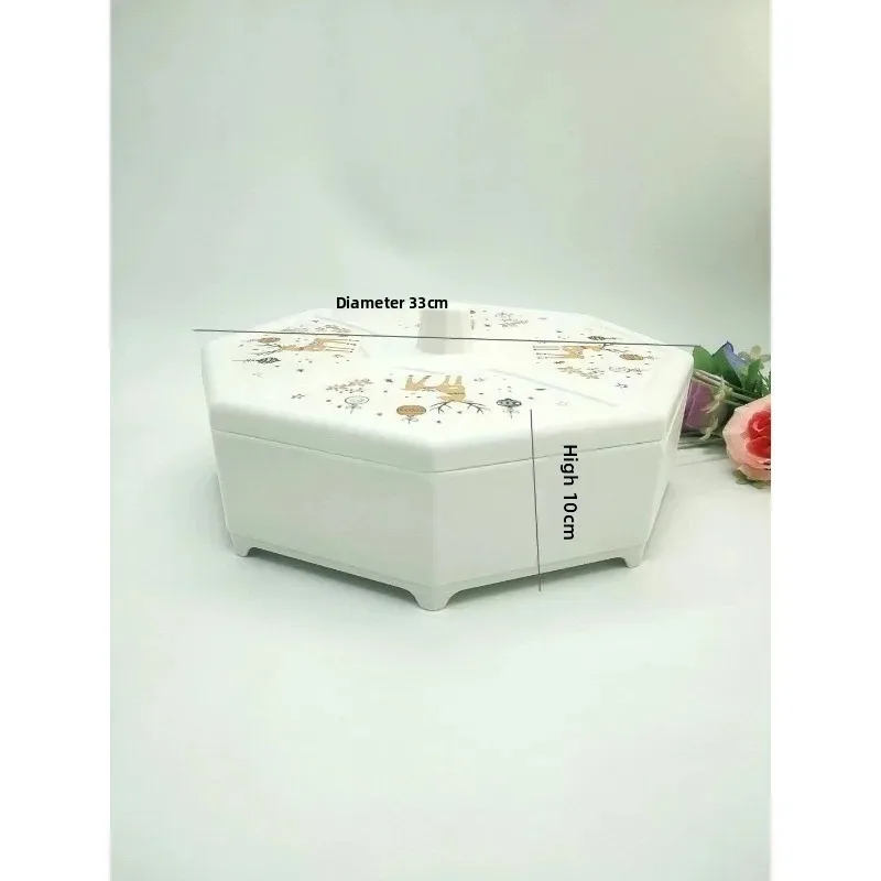Imitation Porcelain Dried Fruit Plate Candy Box Grid Nut Plate with Lid