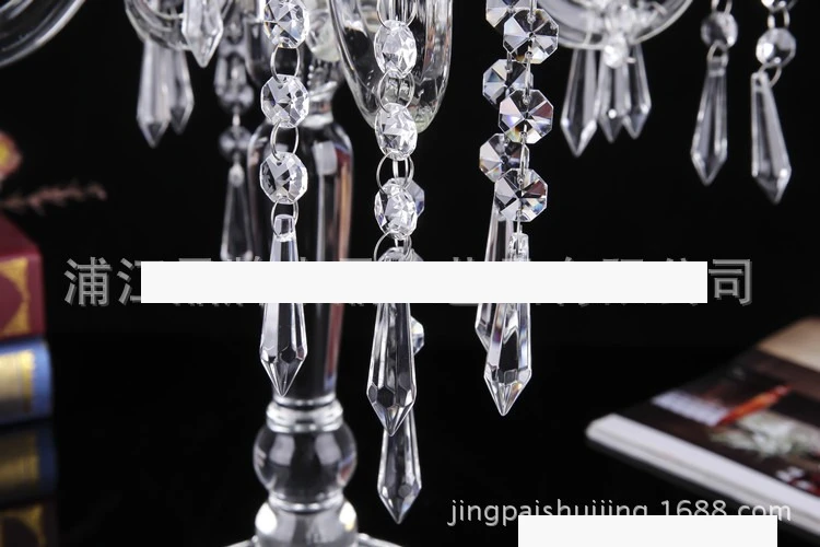 European style five-headed Roman column crystal candle holder outdoor wedding birthday candlelight dinner ornament
