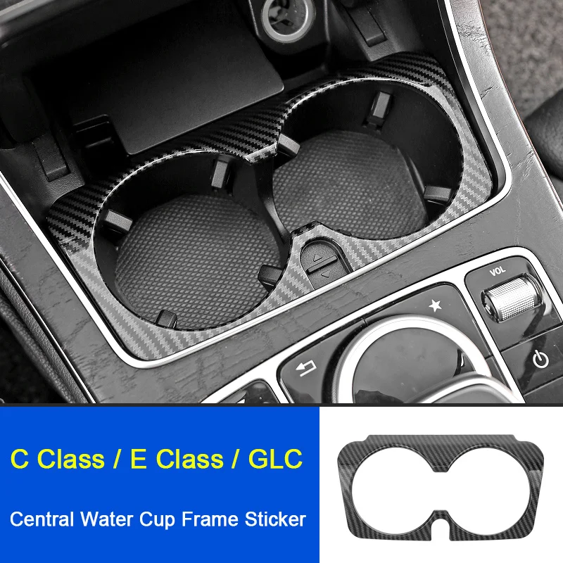 Dla Mercedes Benz C W205 E Class W213 GLC X253 2015-2023, Panel Osłony Podłokietnika Samochodowego, Ramka Uchwytu na Kubek na Wodę