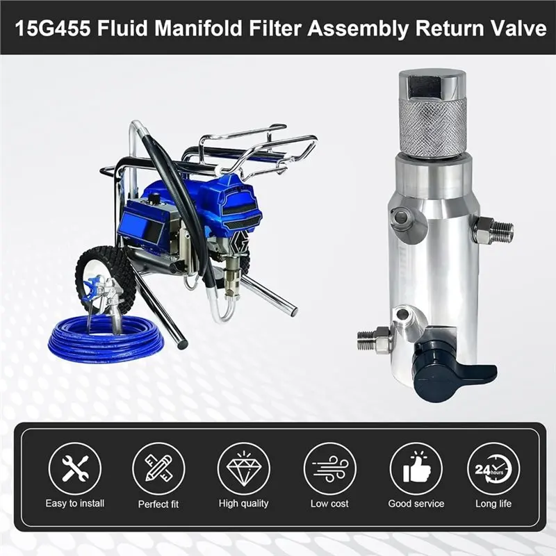 A68P-5G455 Fluid Filter Manifold For 390/395/490/495/595 Return Valve Pump Assembly Airless Paint Replace 15G455 287167