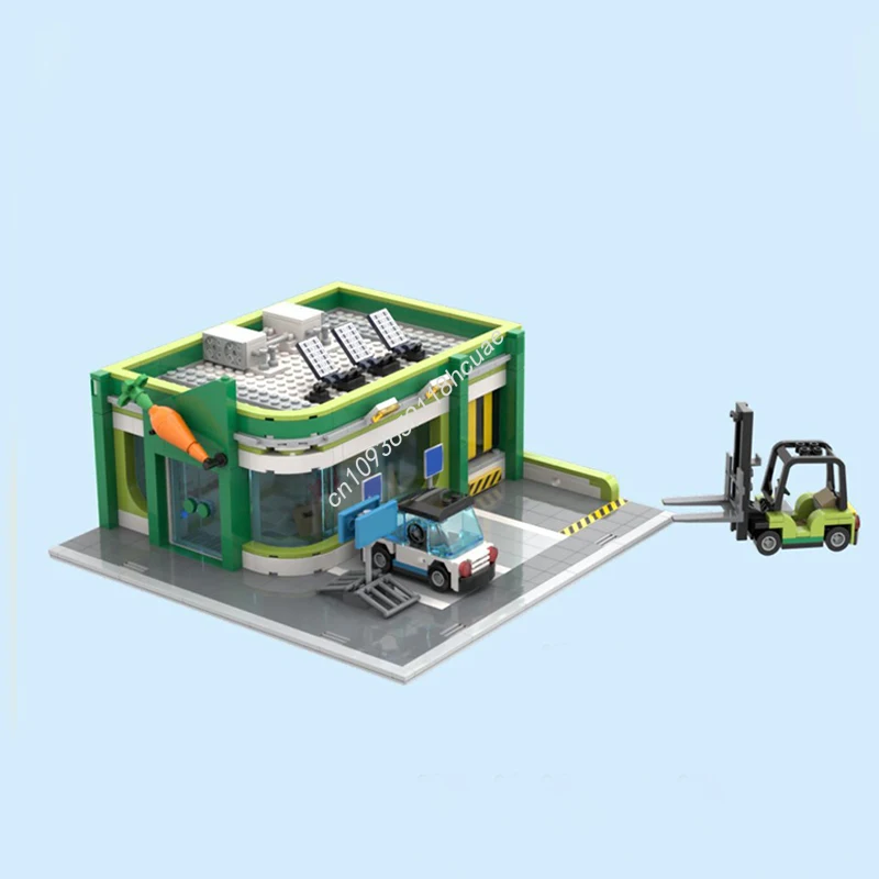856pcs MOC Grocery Store Modular Streetscape Model Building Blocks Architecture Toy Idea Education Brick Festival Gift